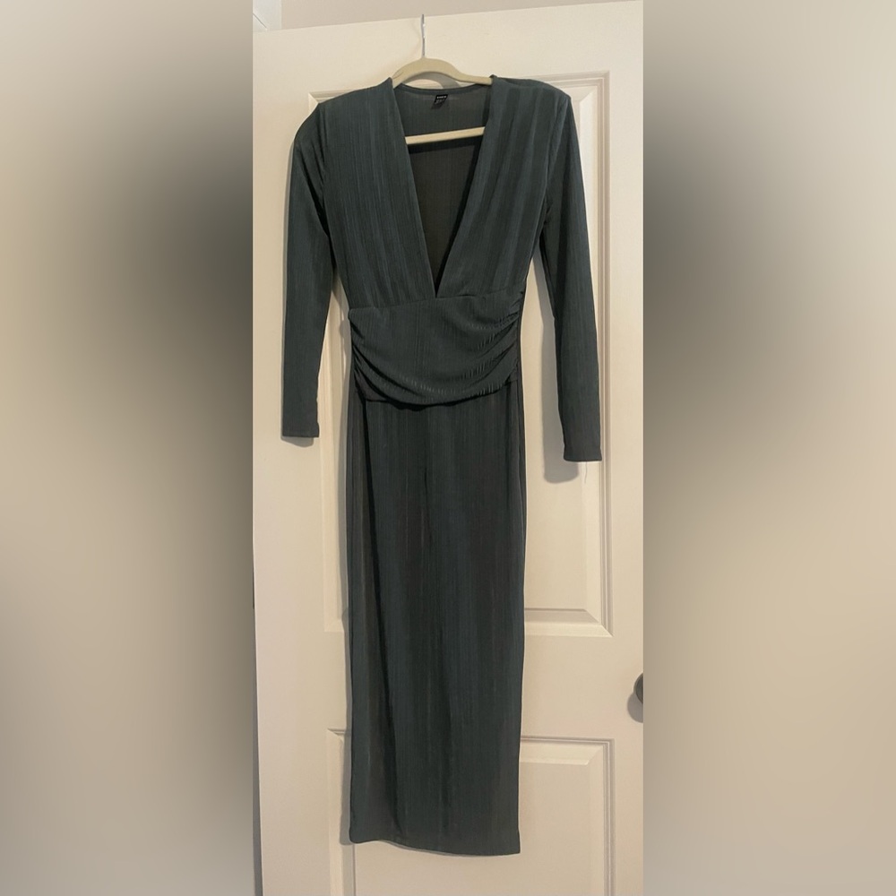 Metallic green bodycon dress - size XS shein